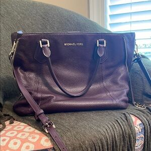 Michael Kors Rich Purple Leather Shoulder Bag